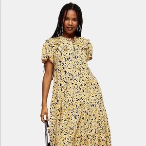 Topshop Daisy Print MIDI Shirtdress